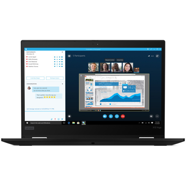 Lenovo ThinkPad X13 YOGA Core™ i5-10310U 8GB 512GB SSD 14″ FHD(1920×1080) TOUCHSCREEN Win 11 Pro Black PEN – תיק מתנה-מוחדש- שנה אחריות